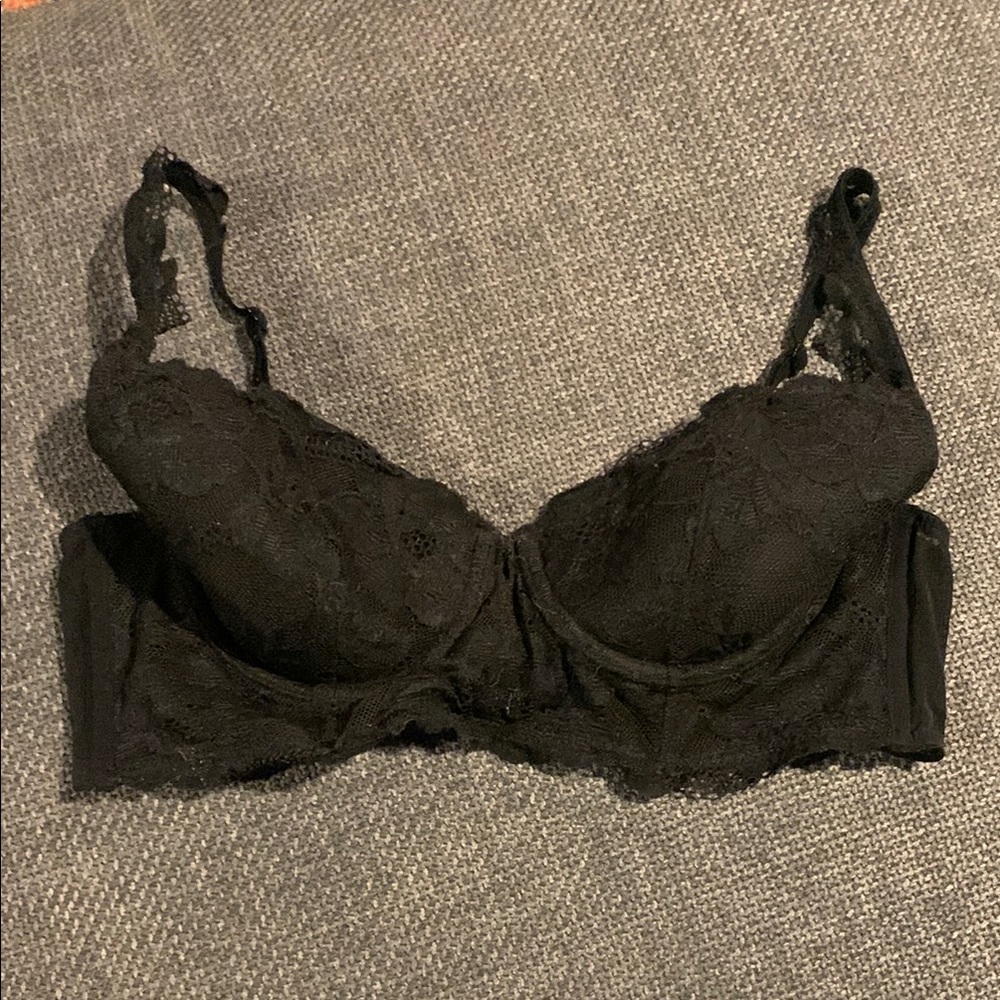 Classic Black Bra with Molded Cups and Adjustable Straps